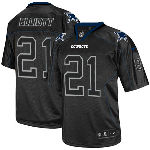 Men's Elite Ezekiel Elliott Nike Jersey Lights Out Black - #21 NFL Dallas Cowboys